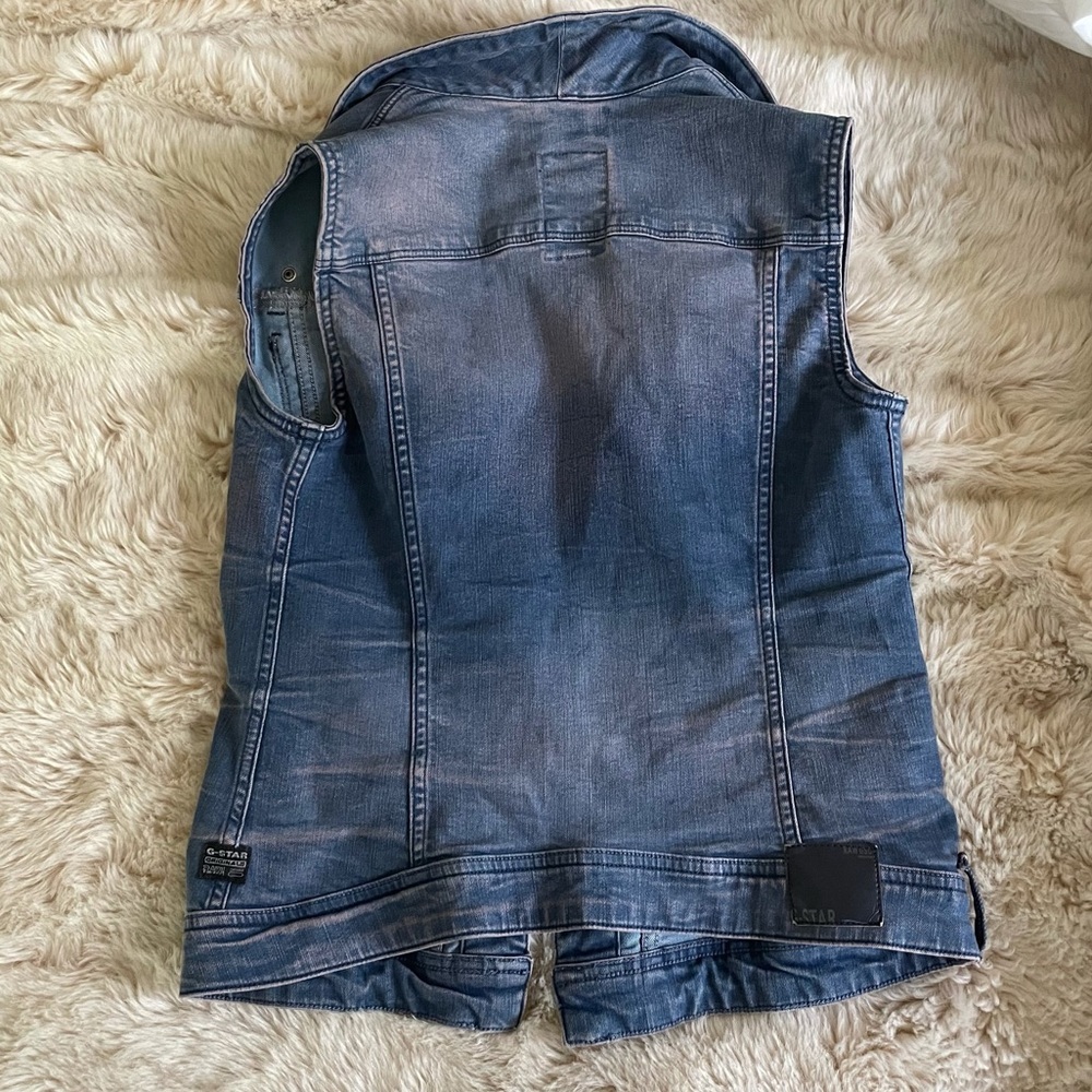 G-STAR Blue & Pink denim sleeveless vest - Picture 14 of 15